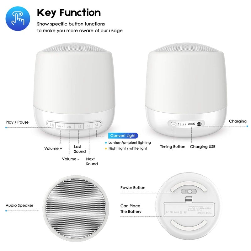 Baby Rest Sound Machine for Deeper Sleep | White Noise & Mood Light