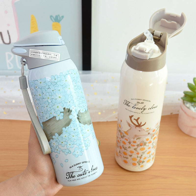 Nayam Stainless Steel Toddler Sippy Cup – Leak-Proof, Dual Size (350 ml & 500 ml), Fun Designs for Kids