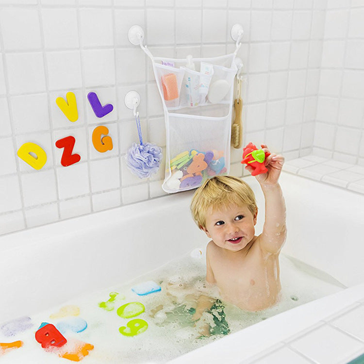 Baby Bath Toy Organizer Mesh Bag – Drip-Dry Toy Storage with Suction Cups