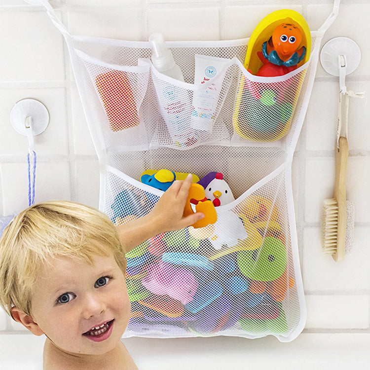 Baby Bath Toy Organizer Mesh Bag – Drip-Dry Toy Storage with Suction Cups
