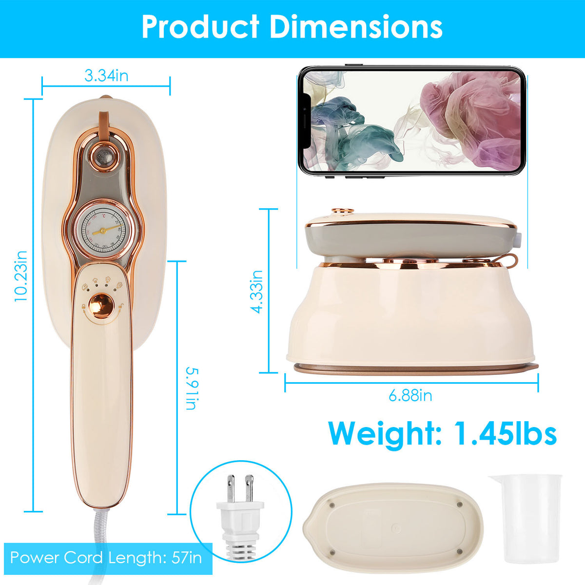 1200W Portable Garment Steamer with Wet & Dry Ironing Modes