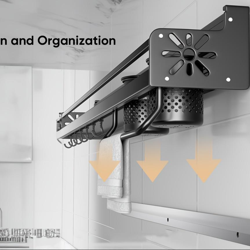 All-in-One Kitchen Rack for Spices, Knives & Utensils | Wall-Mounted