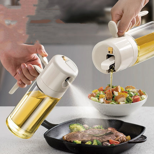 2-in-1 Glass Oil Sprayer and Dispenser for Kitchen & Cooking