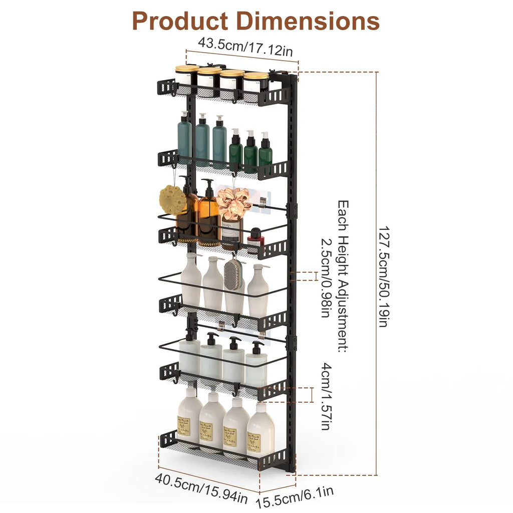 Heavy-Duty 6-Tier Over The Door Organizer for Pantry & Closet