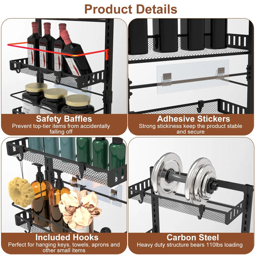 Heavy-Duty 6-Tier Over The Door Organizer for Pantry & Closet
