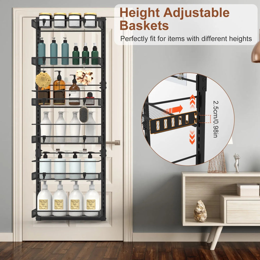 Heavy-Duty 6-Tier Over The Door Organizer for Pantry & Closet