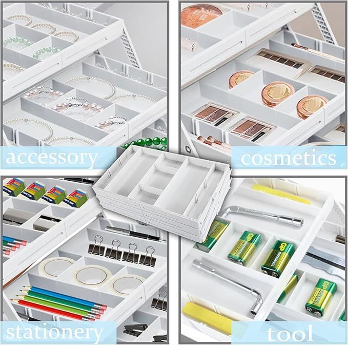 Expandable 3-Tier Organizer for Desk, Makeup & Jewelry Drawers