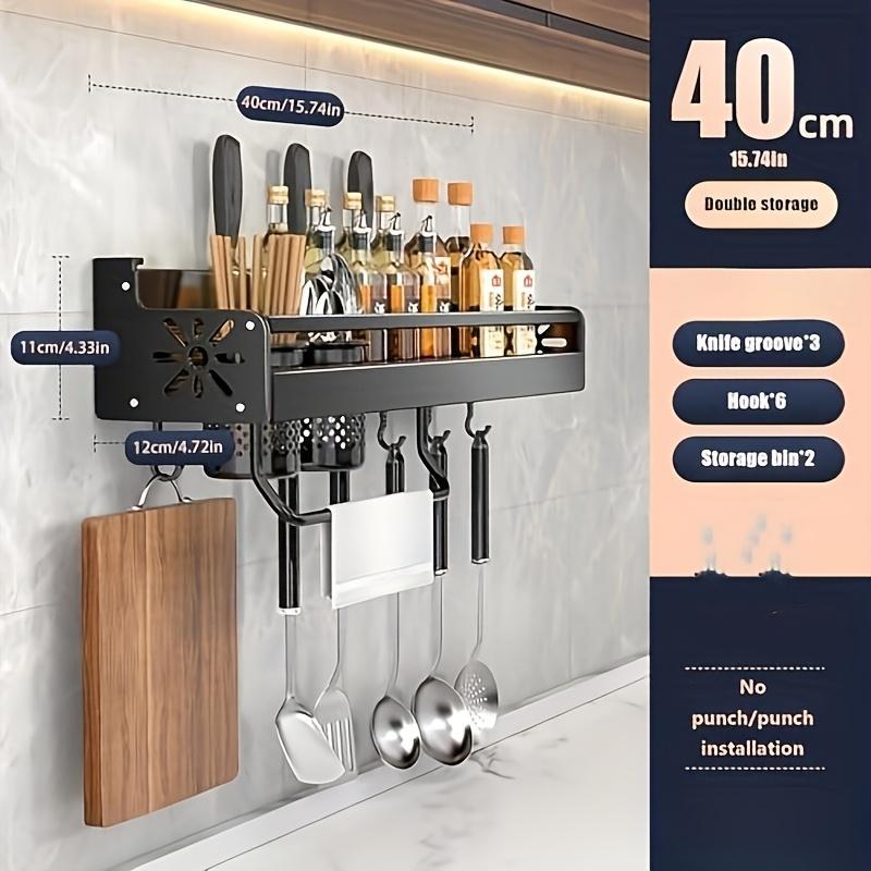 All-in-One Kitchen Rack for Spices, Knives & Utensils | Wall-Mounted